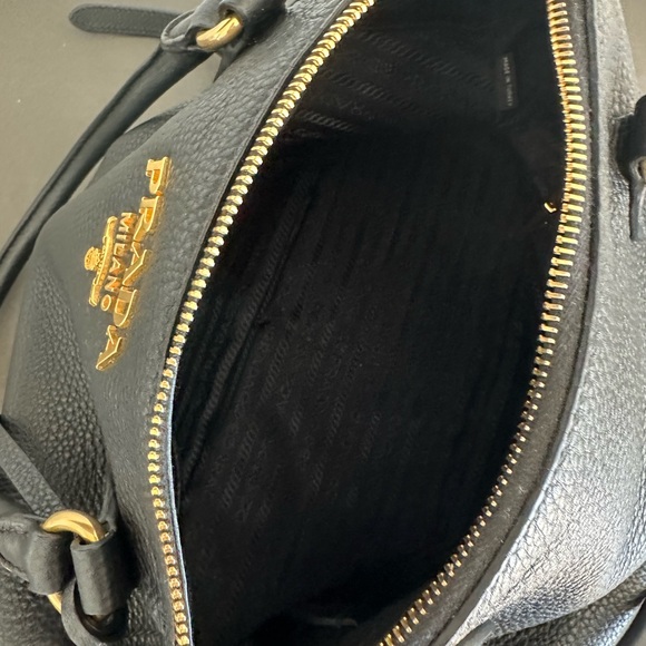 Prada Black Vitello Phenix Leather Hobo Bag 1BC032 - Picture 9 of 16